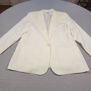 VTG Pendleton Country Sophisticates Blazer Womens Sz 16 Cream Linen Blend Jacket